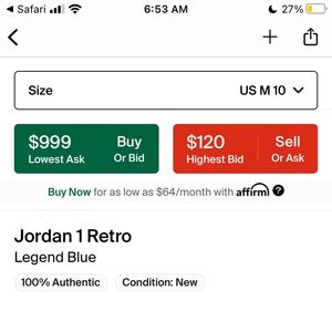 Jordan 1 legend blue look brand new